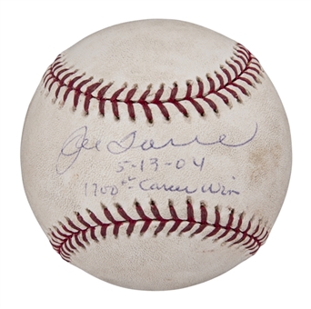 Joe Torre Game Used & Signed OML Selig Baseball Used on 5/13/04 For His 1,700th Managerial Win (Yankees-Steiner)